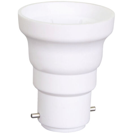 TIBELEC Transformateur de douille B22 vers E27 plastique blanc Max 60W, Tibelec