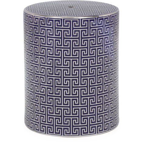 Tibor 19x19x14 Blau/Silbermöbel/Stühle/Keramik -Poff für alle Stile, um dem Haus eine Note zu verleihen