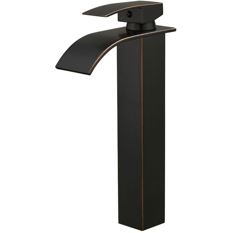 Saniverre - tibre xl Robinet mitigeur bec haut en cascade noir brossé - salle de bain