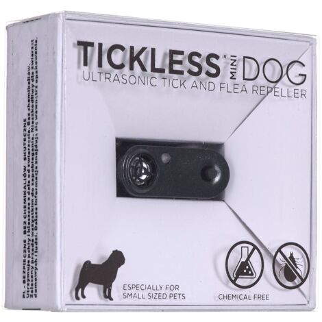 Tickless Mini Dog Anti-Pulci Ricaricabile, Nero, Dimensioni 38x16.5x15.6 mm, 1 Pezzo