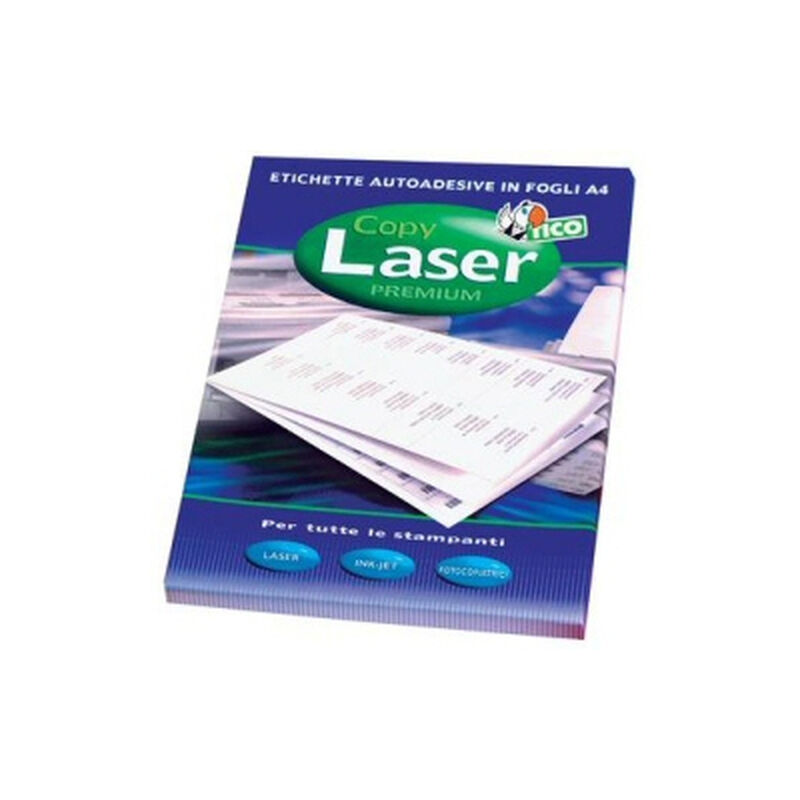Image of Scatola 100 fogli etichette bianche senza bordi-laser/colore laser/inkjet/fotocopiatrici