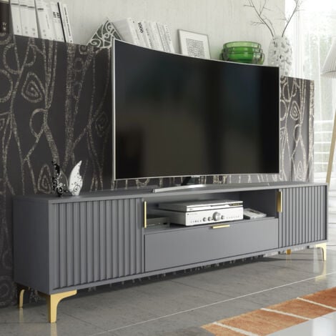 CREATIVE FURNITURE Tide Crest Gold TV Unit - Dark Grey - 200cm