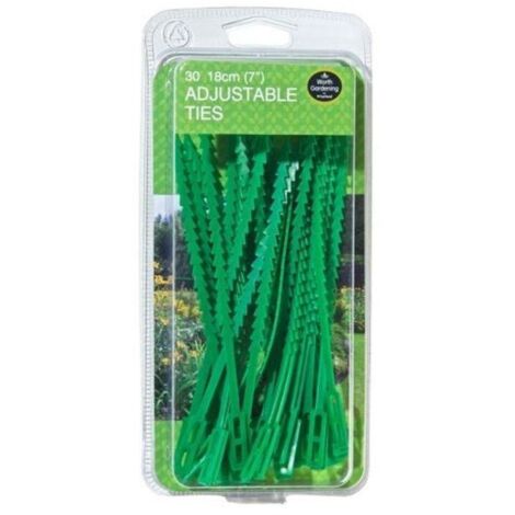 Tie 18cm Green Plastic Durable Adjustable Pack Of Thirty Garland