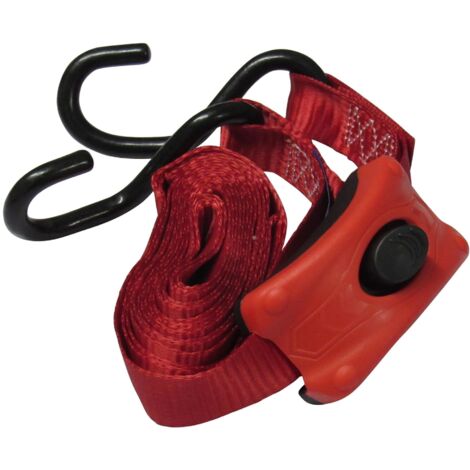 Tie Down Cambuckle Straps 25MM 3M - S Hook Pack of 1 (Enclosed Pre-Threaded Webbing)