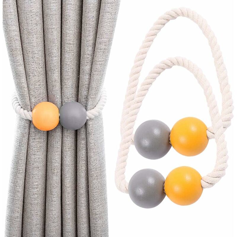

Tiebacks magnéticos para cortinas, 2 piezas, para cortinas de ventana, clips para cortinas de madera para el hogar, dormitorio, oficina, ventana