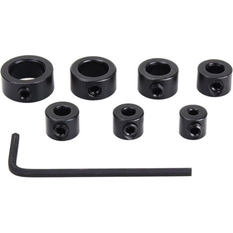Tiefenanschlagringe, 7-teiliges Set Bohrtiefenanschläge mit Innensechskantschlüssel (3-12 mm)