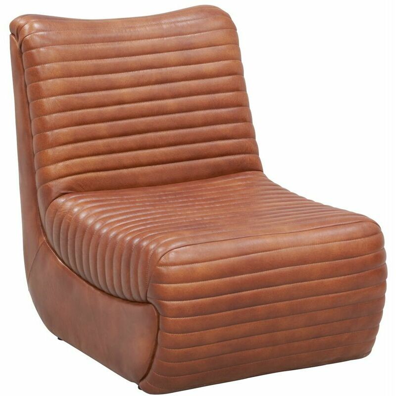 Tiefer brauner Sessel aus Leder