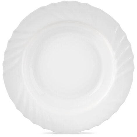 Tiefer Glas-Essteller, weiß, LUNA, 22,5 cm, 350 ml