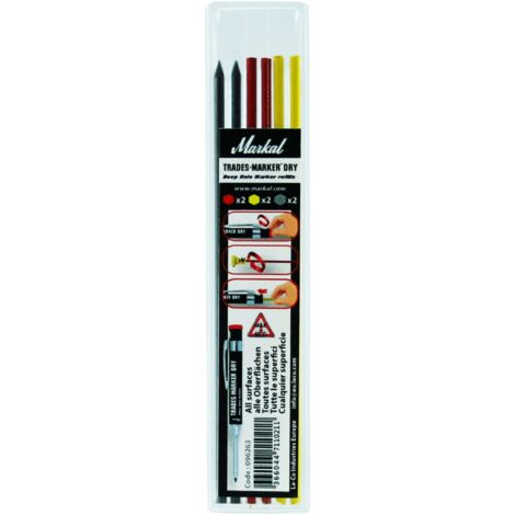 Tieflochmarker Trade Marker Dry Nachfüller 2xrot,2xgelb,2xgraphit MARKAL