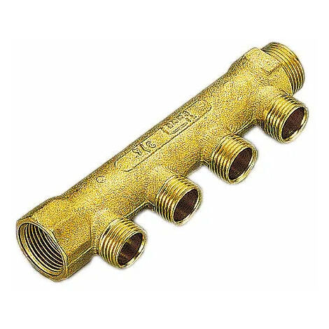 Tiemme - Collettore Riscaldamento 3/4" 3 Vie Da 1/2" A Flauto