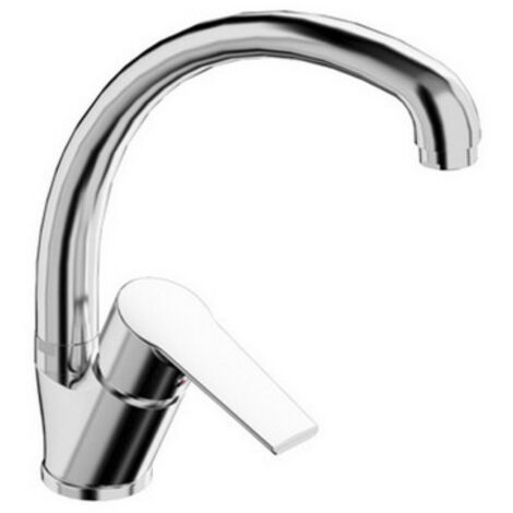 Tiemme miscelatorte monocomando  linea Ten per lavello con canna girevole in ottone cromato  Made in Italy