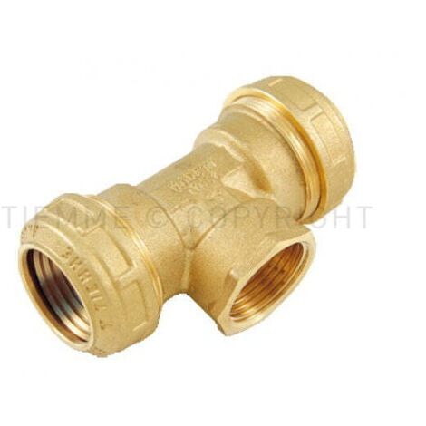 Tiemme - Raccordo A Tee Femmina   11/4 ø40 In Ottone Polietilene