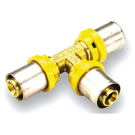 Tiemme - Raccordo A Tee Ridotto Ø26X16X26 Multistrato A Pressare Gas