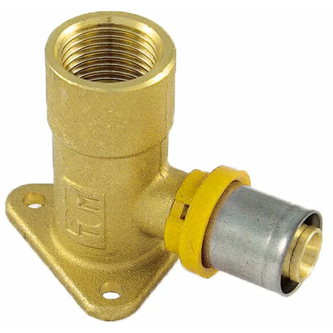 Tiemme - Raccordo Curvo/Gomito Con Base 1/2" Ø16 Multistrato A Pressare Gas