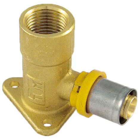 Tiemme - Raccordo Curvo/Gomito Con Base 1/2" Ø16 Multistrato A Pressare Gas