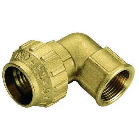 Tiemme - Raccordo Curvo/Gomito Femmina 1/2" Ø20 Polietilene Ottone