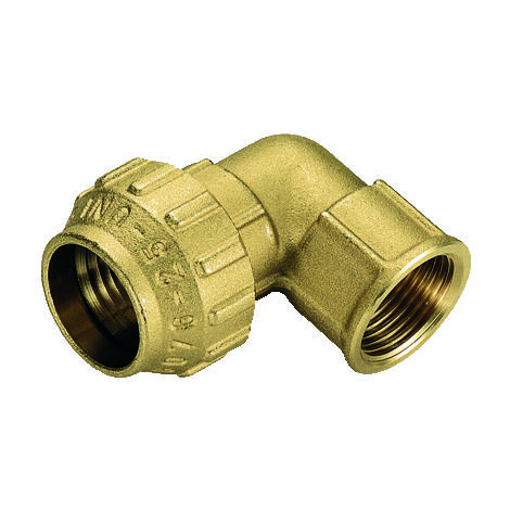 Tiemme - raccordo curvo/gomito femmina 11/4" ø40 polietilene ottone