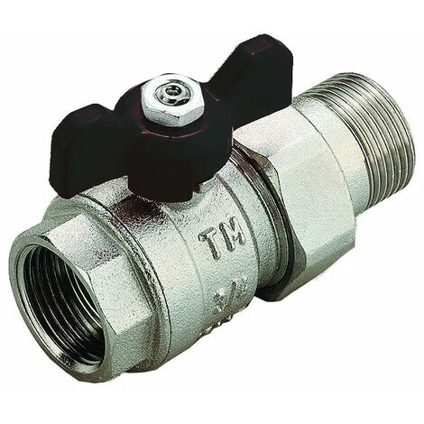 Tiemme - Valvola/Arresto A Bocchettone Acqua 1/2" Con Farfalla Nera