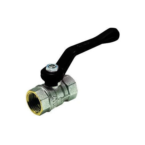 Tiemme - Valvola/Arresto A Sfera Acqua Diritta Femmina/Femmina 1/2" Con Leva Nera