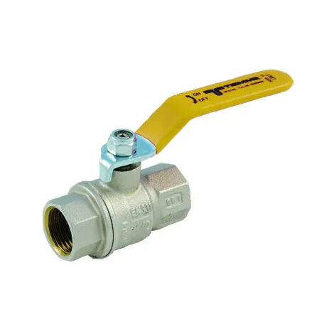 Tiemme - Valvola/Arresto A Sfera Gas Diritta Femmina/Femmina 1/2" Con Leva Gialla