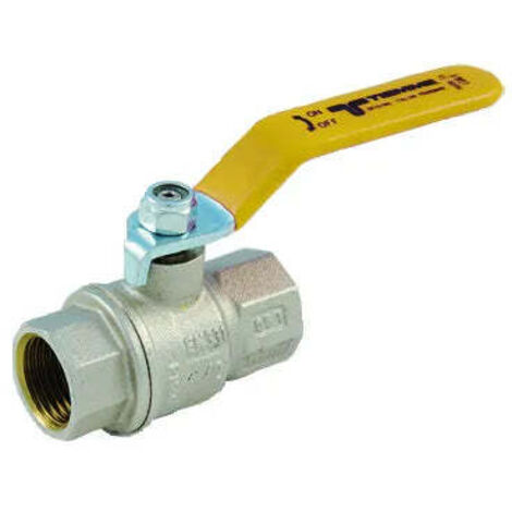 Tiemme - Valvola/Arresto A Sfera Gas Diritta Femmina/Femmina 21/2" Con Leva Gialla
