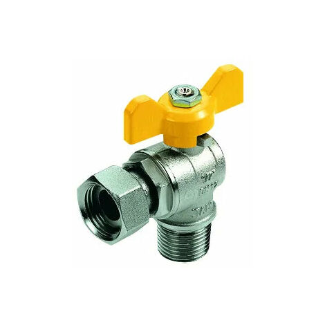 Tiemme - Valvola/Arresto Gas A Squadro Maschio 1/2" Con Girello 3/4" Iso7/En10226