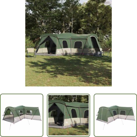 Tienda con techo -  Tienda para 16 personas con techo Verde 680 x 510 x 210 cm