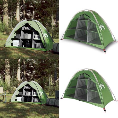 Tienda de almacenaje 9 compartimentos impermeable verde - Carpa impermeable - Almacenamiento camping