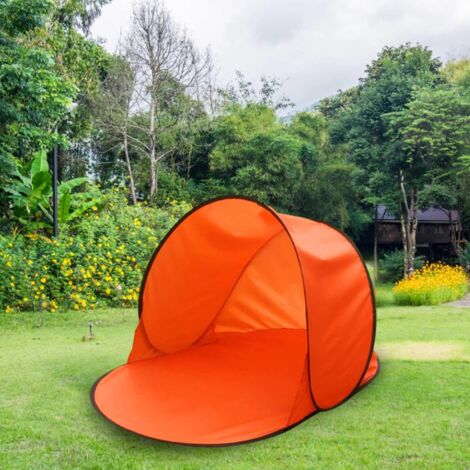 Tienda de campaña automática para playa, 142 x 72 x 60 cm, sin montaje, con bolsa de almacenamiento (naranja)