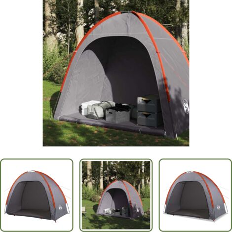 Tienda de campaña con almacenaje -  Tienda de almacenamiento impermeable gris y naranja