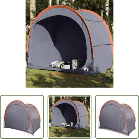 Tienda de campaña con almacenaje -  Tienda de almacenamiento impermeable gris y naranja