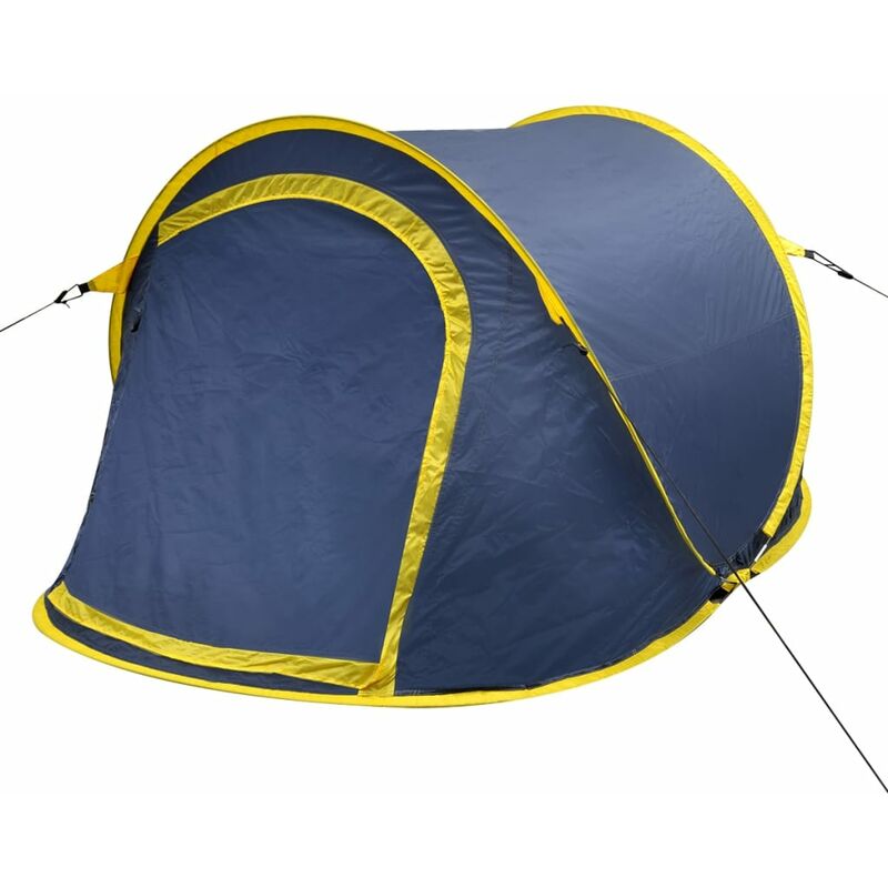 

Tienda de Campaña Desplegable 2 Personas Azul Marino Amarillo - Azul - Vidaxl