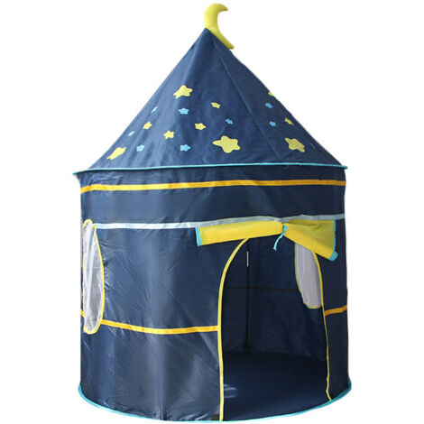 Tienda de campaña tipo tipi para niños con tapete para el suelo, fácil de instalar, estilo yurta, con diseño de luna y estrellas, para jugar en interiores y exteriores