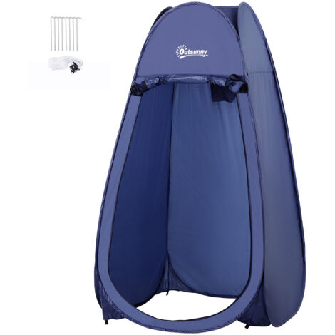 Tienda de Ducha Pop Up con Protección UV Techo Impermeable y Asa para Camping Playa 100x100x185 cm Azul Turquí