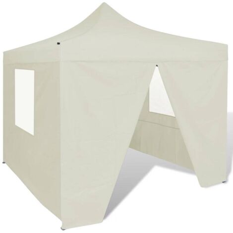 Tienda de fiesta plegable 3x3 m con 4 paredes crema