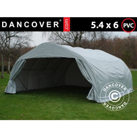 Tienda de garaje doble 5,4x6x2,9m PVC, Gris