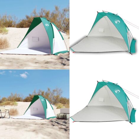Tienda de playa 185T poliéster verde agua 268x223x125 cm - Sombra de playa - Carpa impermeable