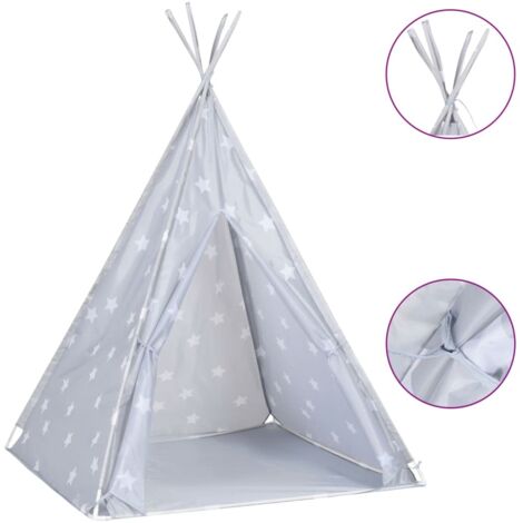 Tienda tipi infantil con bolsa de poliéster gris 115 x 115 x 160 cm 020005181