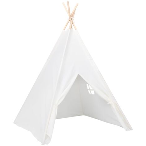 Tienda tipi para niños con bolsa de piel de melocotón 120 x 120 x 150 cm blanco 020005205