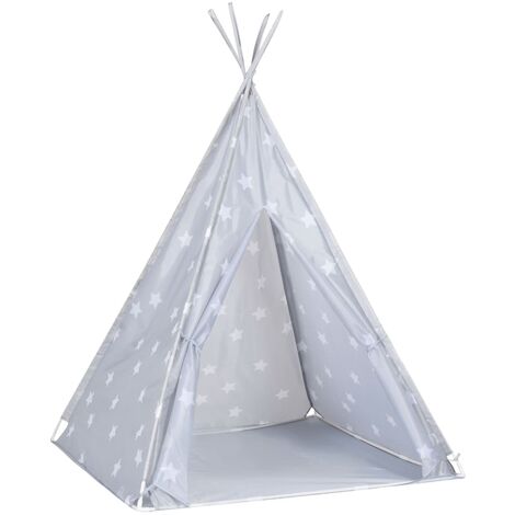 Tienda tipi para niños con bolsa poliéster gris 115x115x160 cm vidaXL