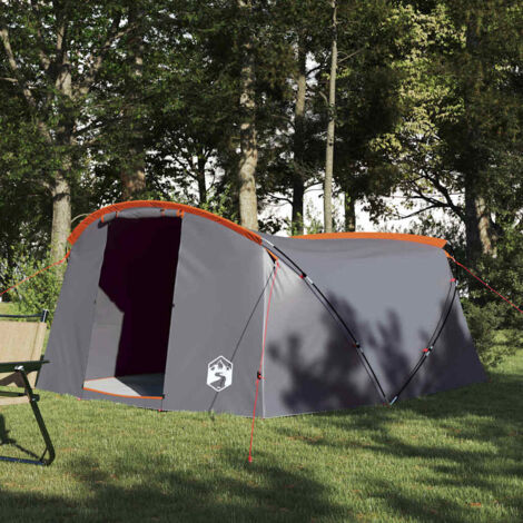 Tienda túnel para 4 personas Gris y naranja 318 x 275 x 140 cm