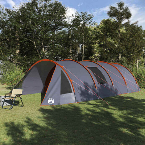Tienda túnel para 6 personas Gris y naranja 890 x 470 x 220 cm