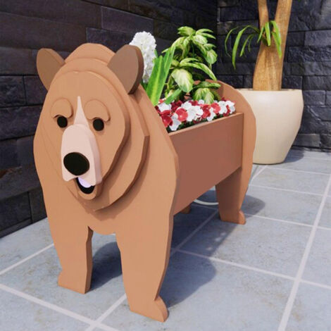Tier-Pflanztopf 34x24cm PVC Einzigartiger, niedlicher Blumentopf für Sukkulenten und kleine Blumen Grizzlybär