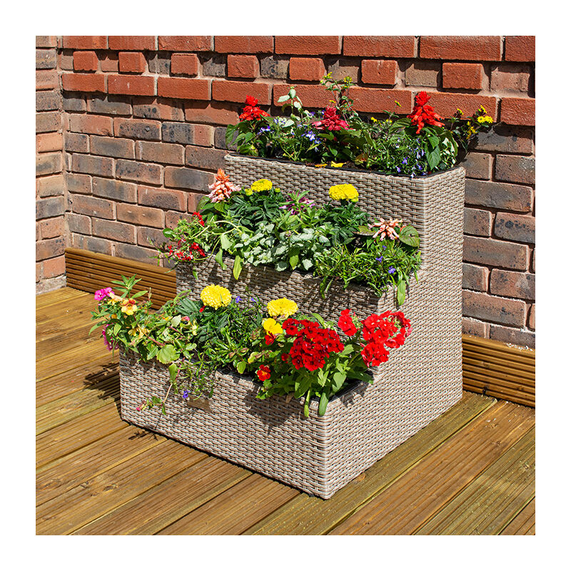 Tier Rattan Planter - Natural - Rowlinson