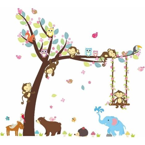 Tier-Wandtattoos, Wandaufkleber, Schlafzimmer, Kinderzimmer, Babyzimmer, Wohnzimmer