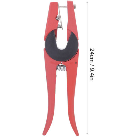 [Tierkennzeichnung] [Ohrmarke] [Material: Rutschfest lackierter Stahl + Edelstahlclip] [Farbe: Rot, Länge: 24 cm, Gewicht: 312 g, Menge: 1 Ohrmarke + 1 Zubehörteil] [Schmerzloser Ohrmarkierer für Schw