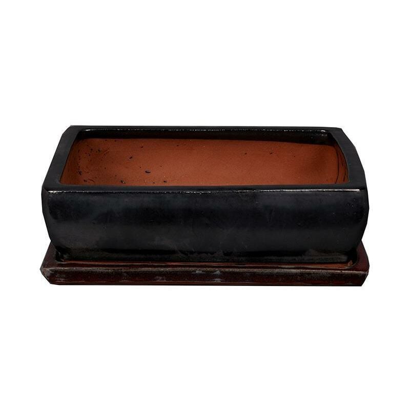 

Tiesto bonsais Kofun rectangular antracita + Plato 39x31x11cm