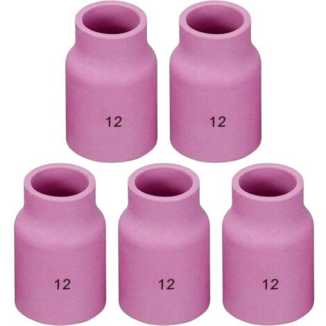 TIG Lentille à gaz Buse en alumine Tasses en céramique Jumbo Large 53N87 (12 D19 x 48 mm) Compatible avec SR DB WP 9 17 18 20 25 26 Torche de soudage TIG 10pk