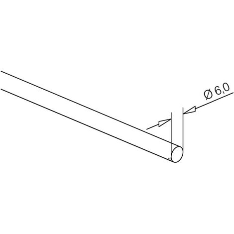 Tige ø6 droite - Finition : Inox brossé - ITAR