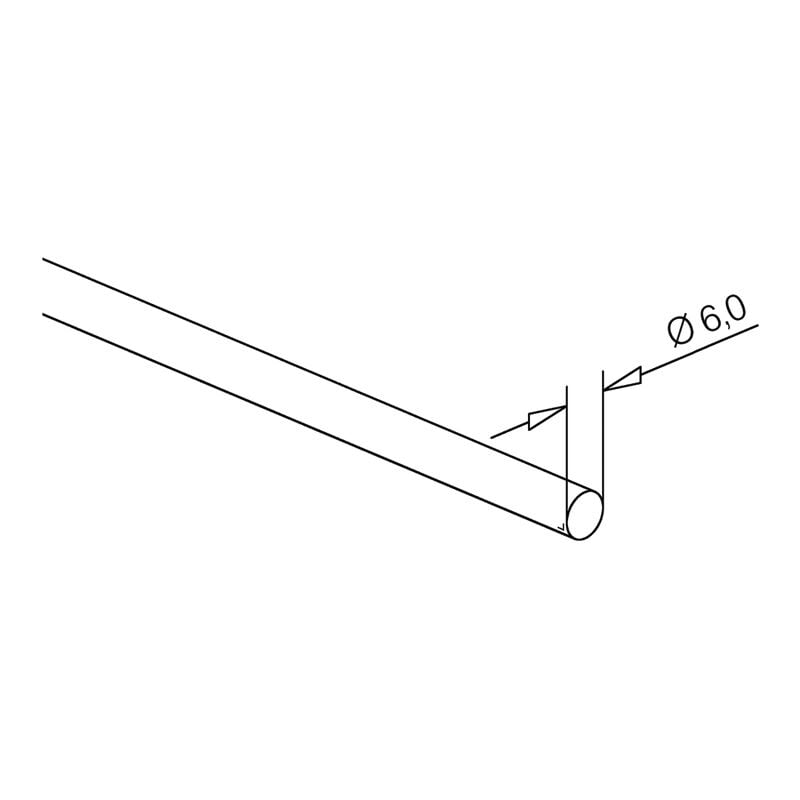 Tige ø6 droite - Finition : Inox brossé Itar